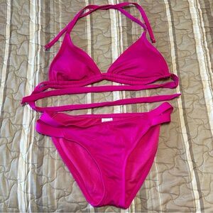 Pink bikini Kona sol bikini women swimwear swimsuit two piece swimsuit